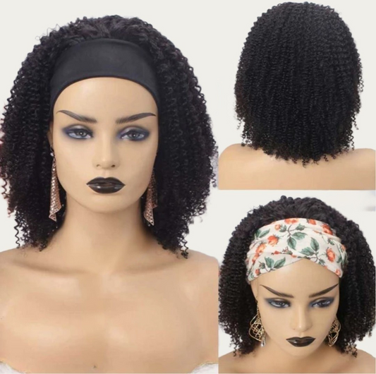 Lyra - Virgin Sea Hair Natural Kinky Curly Headband Wig