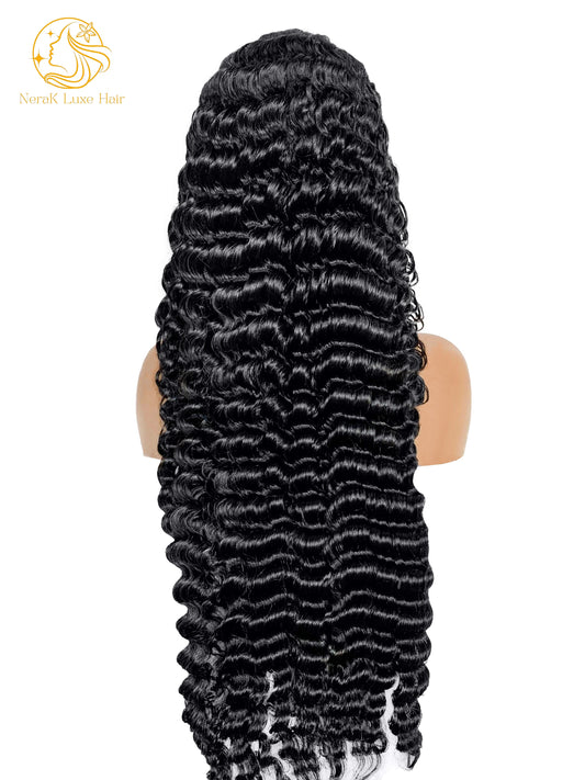 Virgin Indian Deep Wave Frontal Wig