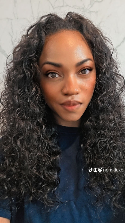 Mina - Raw Indian Curly Half Wig