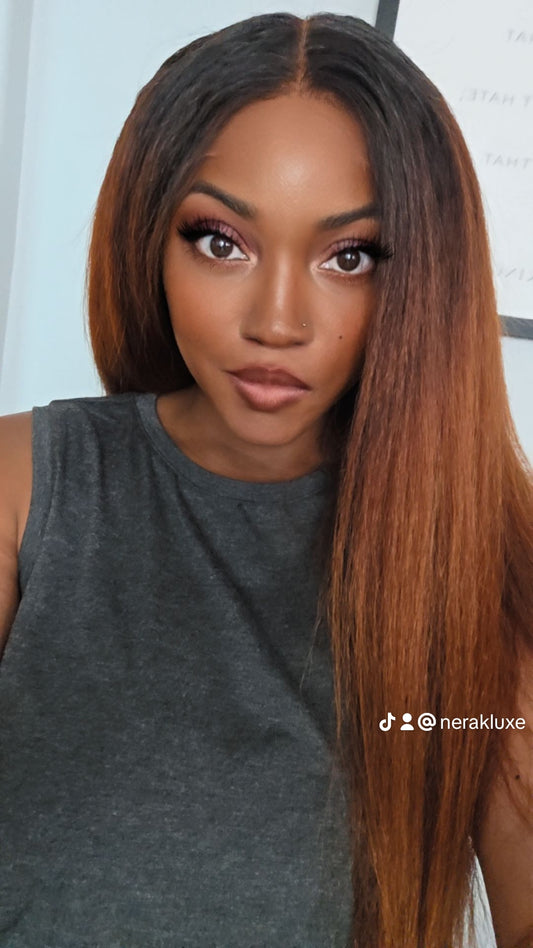 CS6 - Virgin Cambodian Kinky Straight Glueless Hair Color Closure Wig