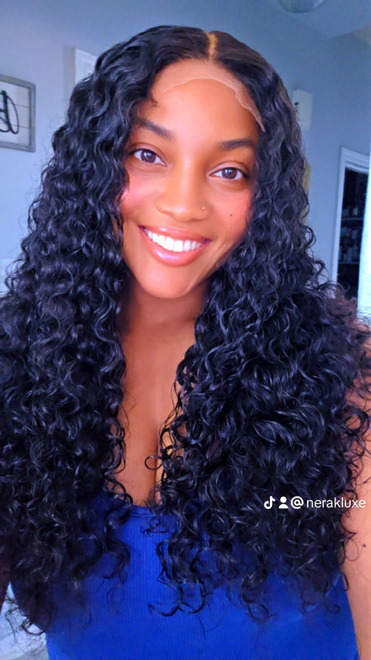 CS8 - Virgin Cambodian Burmese Curly Glueless Closure Wig