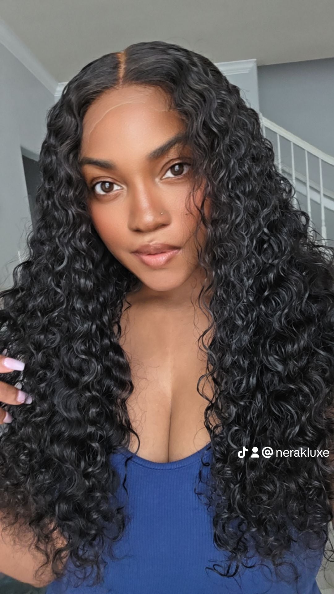 CS8 - Virgin Cambodian Burmese Curly Glueless Closure Wig